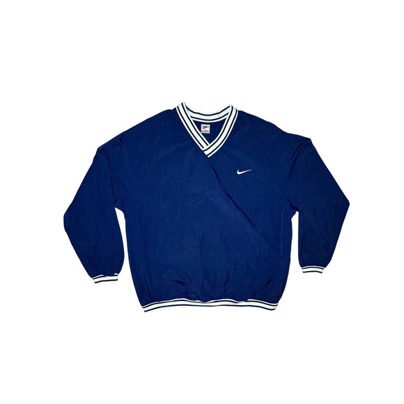 Nike Other - Vintage Nike Pullover Windbreaker Men XXL Navy Blue V-Neck